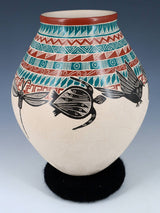 Mata Ortiz Hand Coiled Etched Turtle Pottery