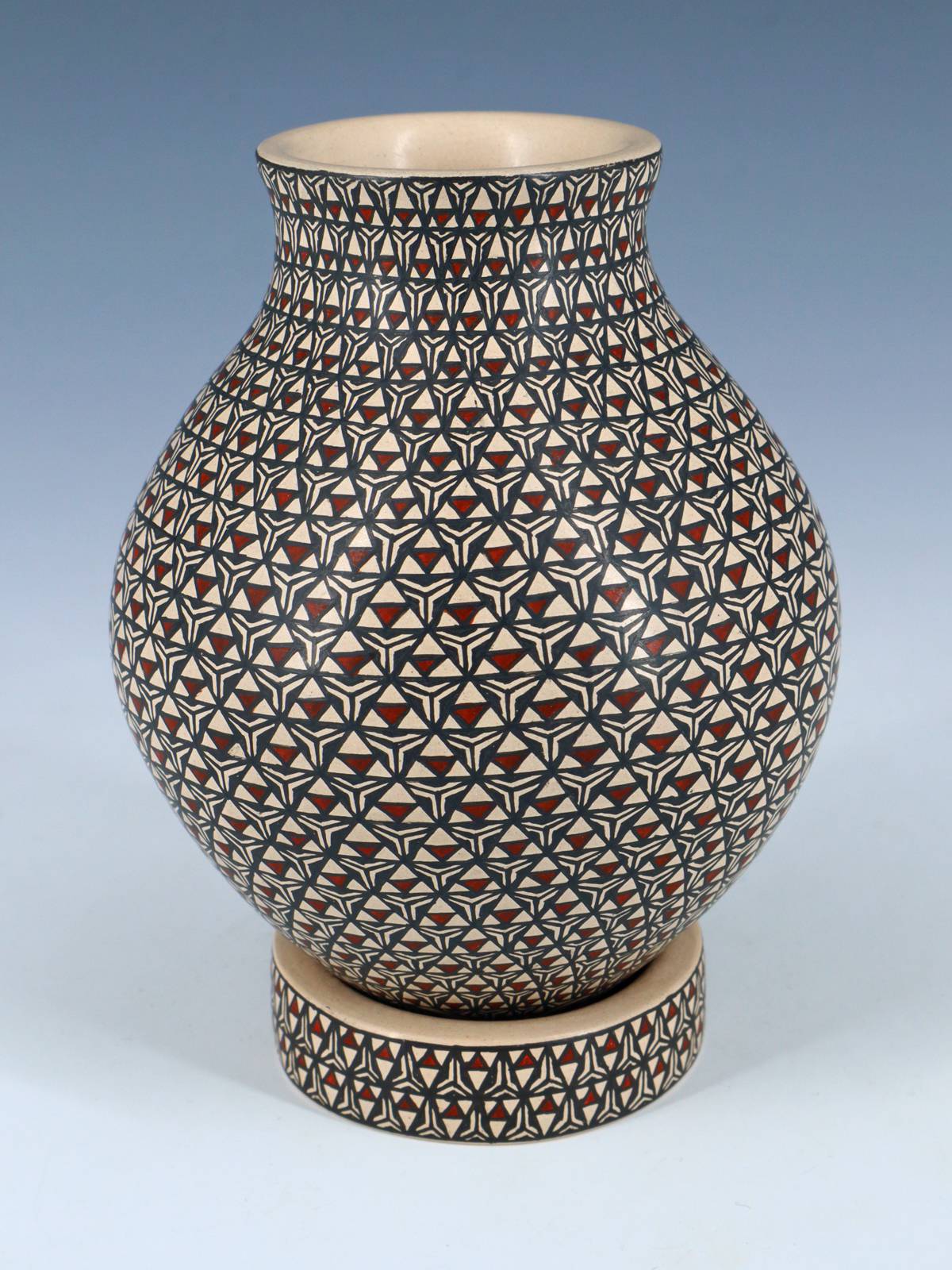 Mata Ortiz Painted Geometric Pottery Vase
