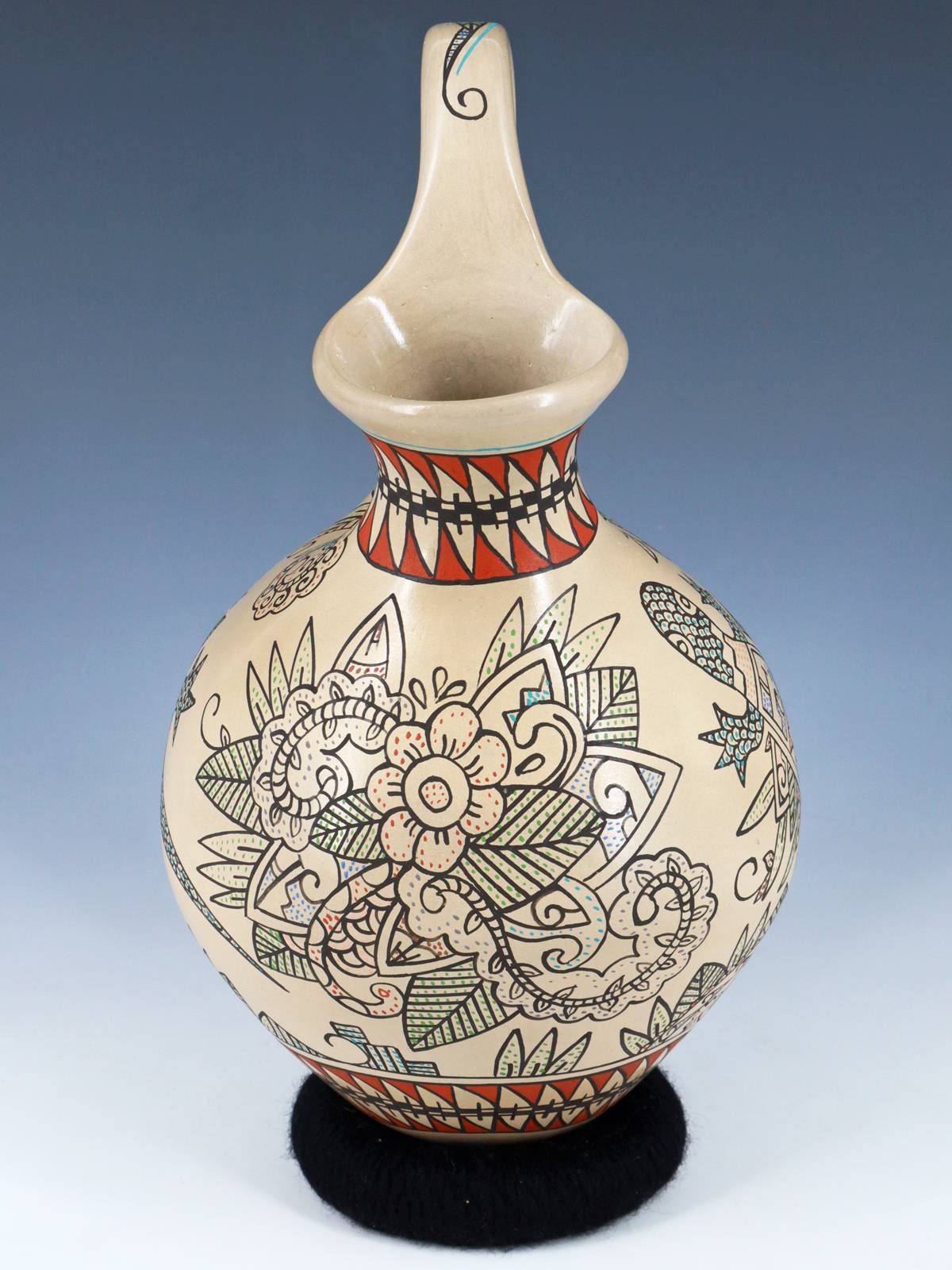 Mata Ortiz Hand Coiled and Painted Wedding Vase