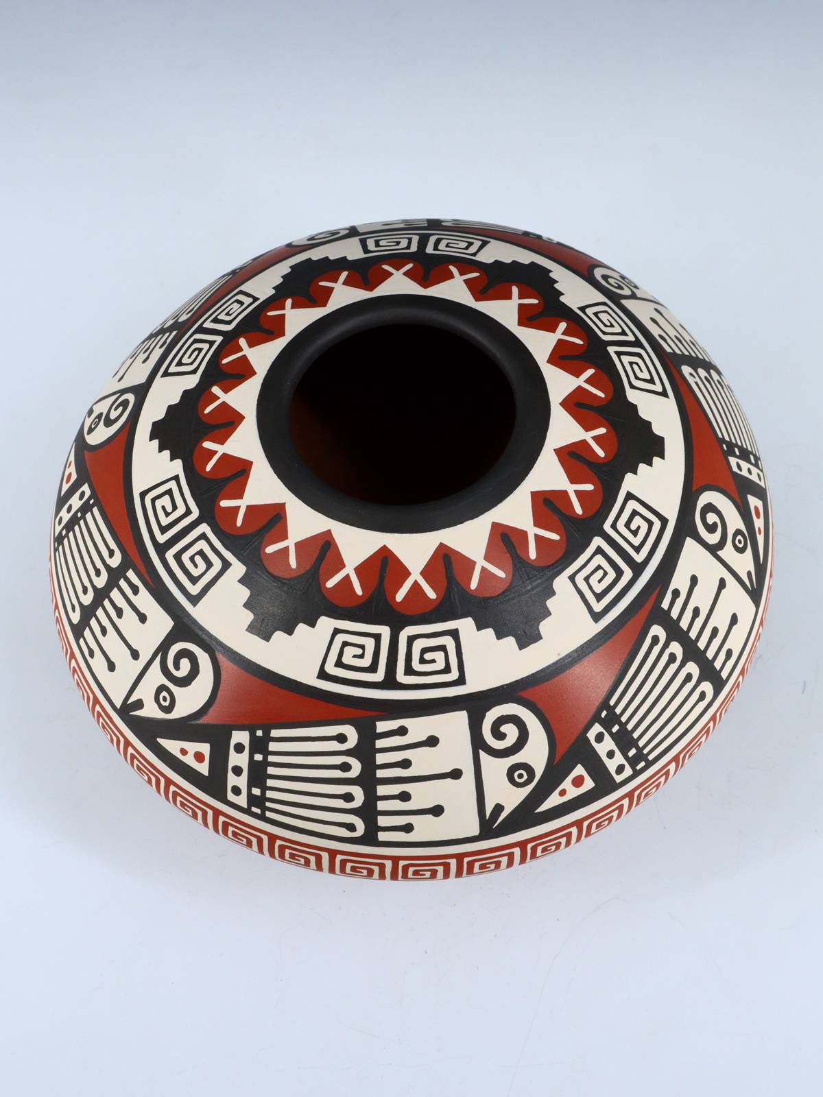 Mata Ortiz Hand Coiled Pottery Seed Pot