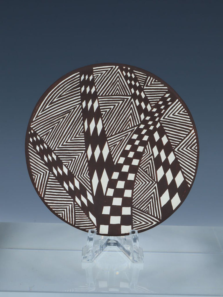 Acoma Pueblo Hand Coiled Fine Line Plate - PuebloDirect.com