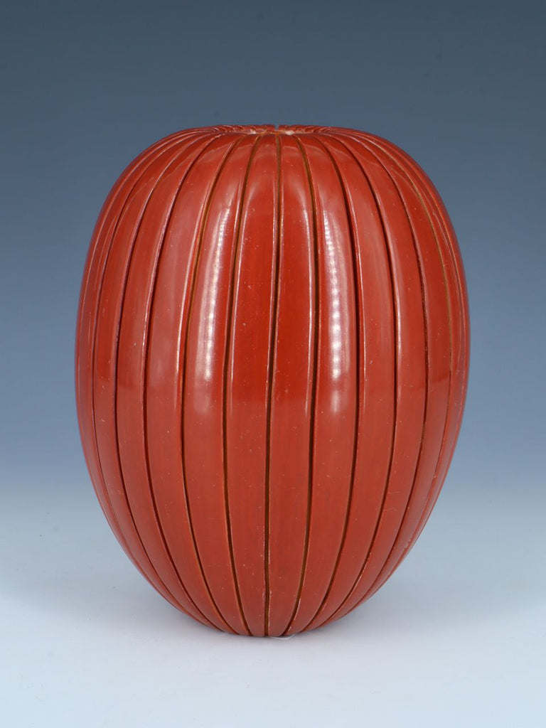 Santa Clara Pueblo Red Clay Cavred Pottery Vase - PuebloDirect.com