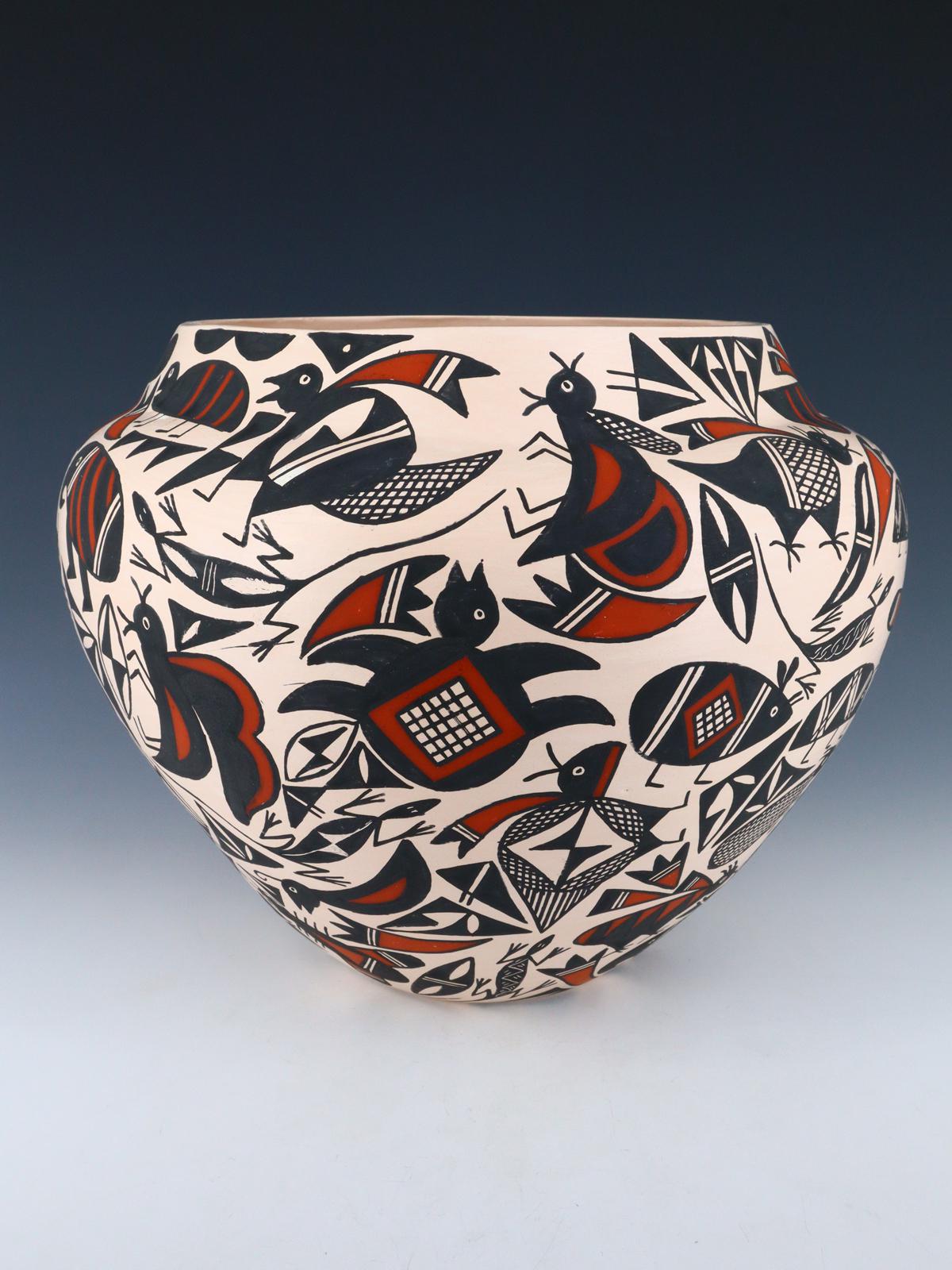 Large Acoma Hand Coiled Pottery Bowl - PuebloDirect.com