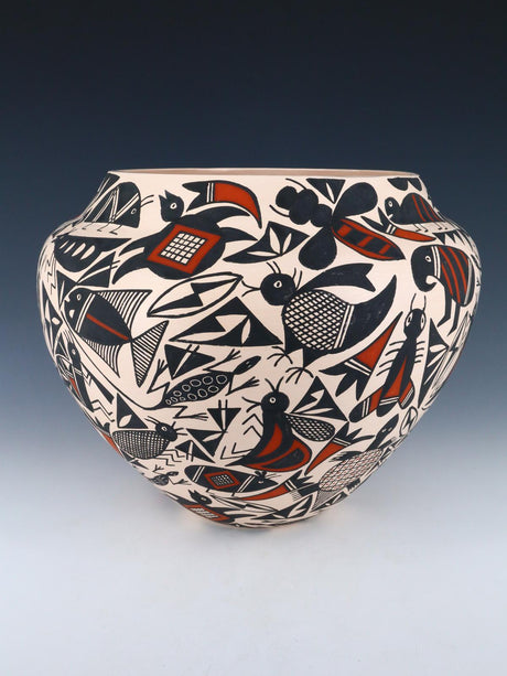 Large Acoma Hand Coiled Pottery Bowl - PuebloDirect.com