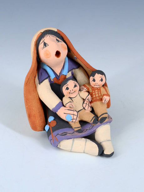 Jemez Pueblo Pottery Two Baby Storyteller - PuebloDirect.com