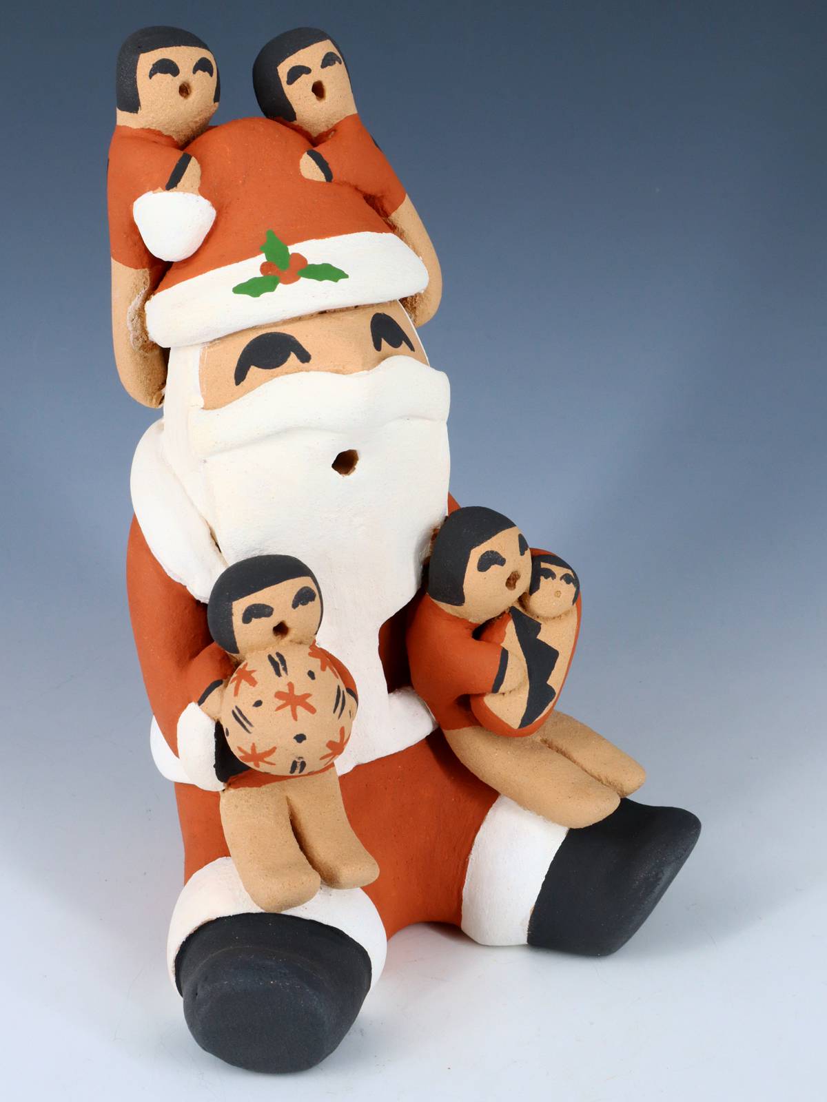 Jemez Pueblo Pottery Santa Claus Storyteller Figurine