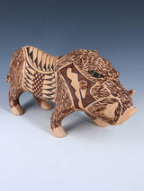 Mata Ortiz Hand Coiled Pottery Warthog Effigy