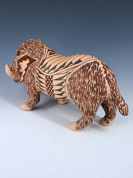 Mata Ortiz Hand Coiled Pottery Warthog Effigy