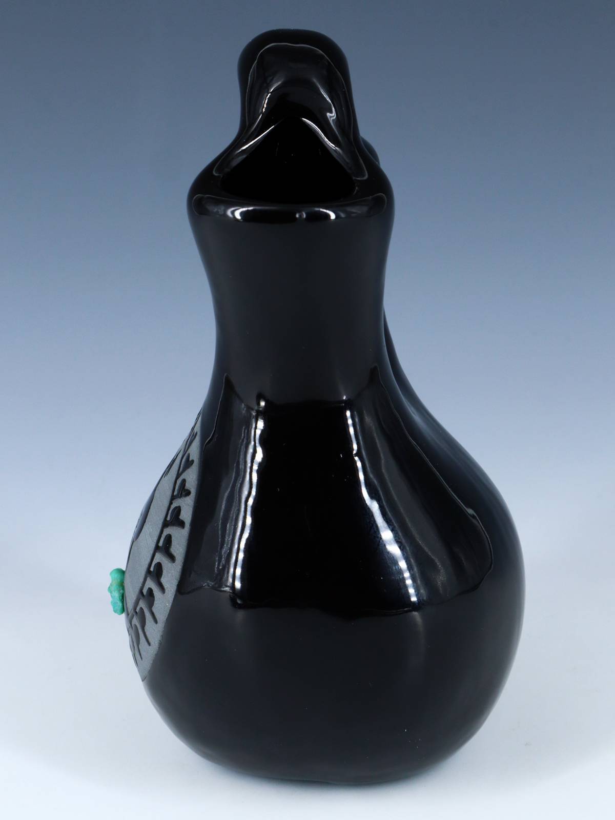 Vase de mariage tortue en poterie noire San Juan Pueblo