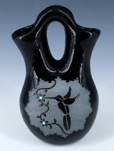 Vase de mariage tortue en poterie noire San Juan Pueblo