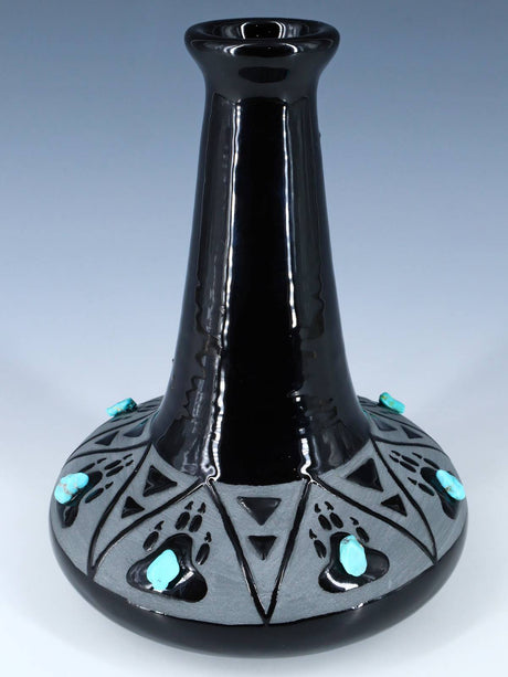 Vase de mariage tortue en poterie noire San Juan Pueblo