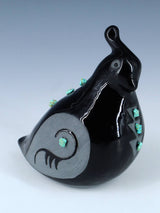 Caille de poterie noire de San Juan Pueblo