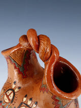 Pot de graines de poterie peint à la main de bison gravé Navajo