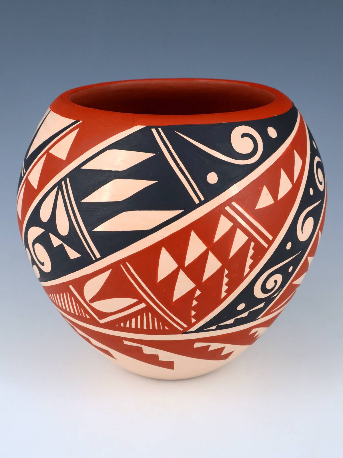 Jemez Pueblo Hand Coiled Pottery Bowl