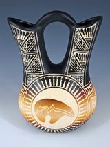 Laguna Pueblo Etched Bear Pottery Wedding Vase