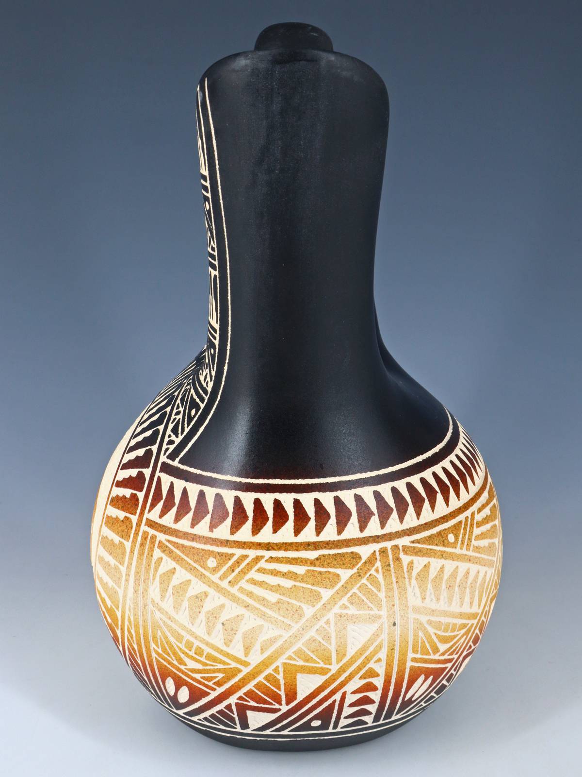 Laguna Pueblo Etched Bear Pottery Wedding Vase