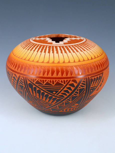 Acoma Pueblo Etched Pottery Seed Pot