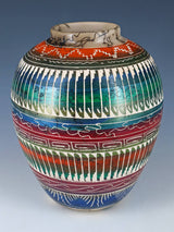 Vase de poterie en crin de cheval gravé Navajo