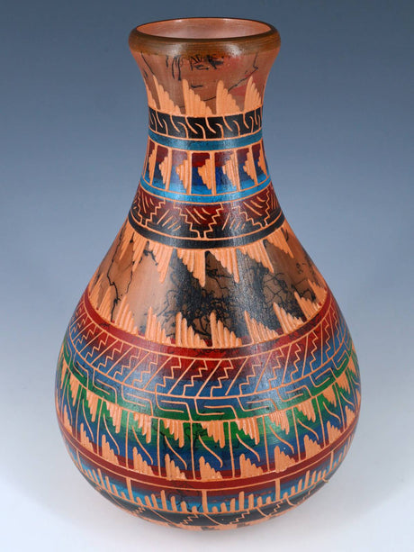 Navajo Etched Horsehair Pottery Vase