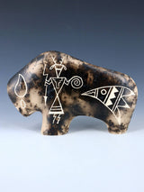 Ours en poterie en crin de cheval gravé Acoma