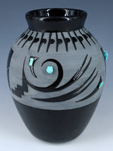 San Juan Pueblo Black Pottery Vase