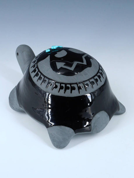 San Juan Pueblo Black Pottery Turtle