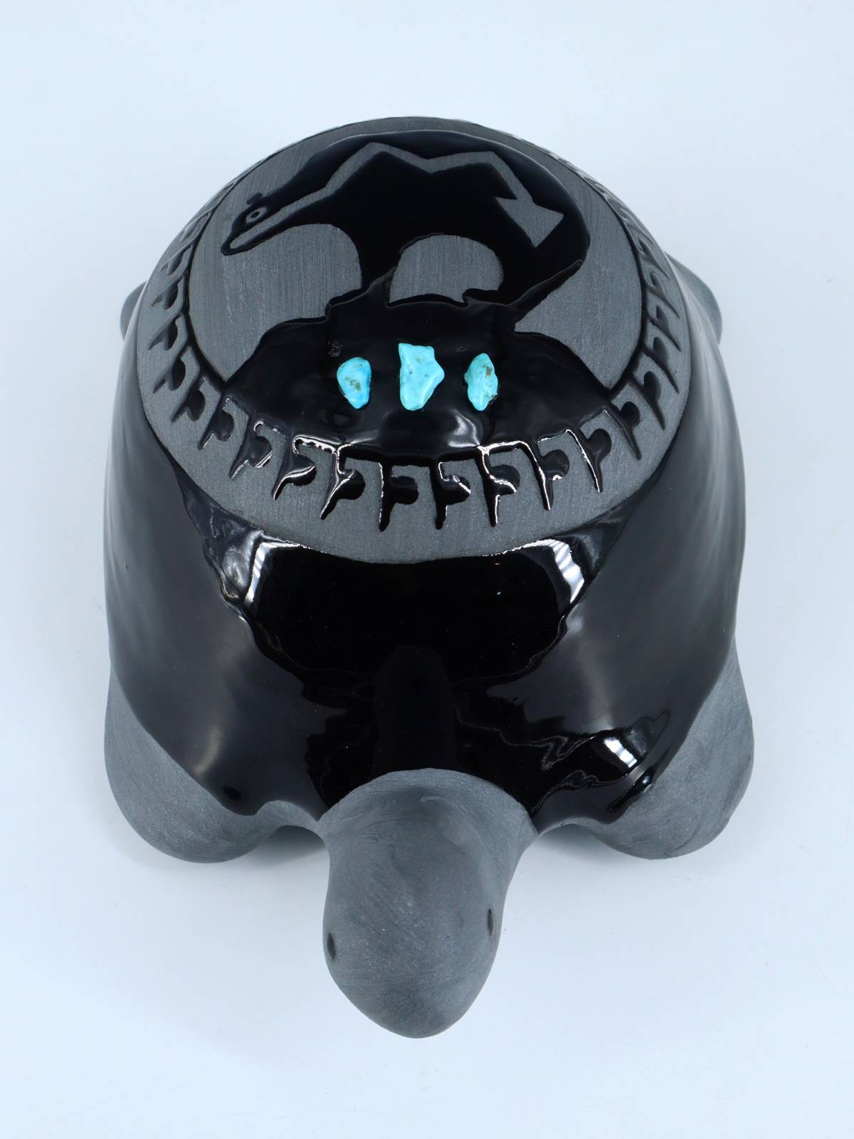 San Juan Pueblo Black Pottery Turtle