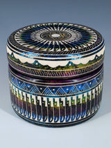 Navajo Etched Pottery Jewelry Box - PuebloDirect.com