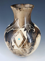 Acoma Pueblo Etched Horsehair Pottery Vase
