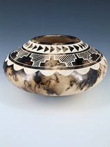 Acoma Pueblo Etched Horsehair Pottery Bowl