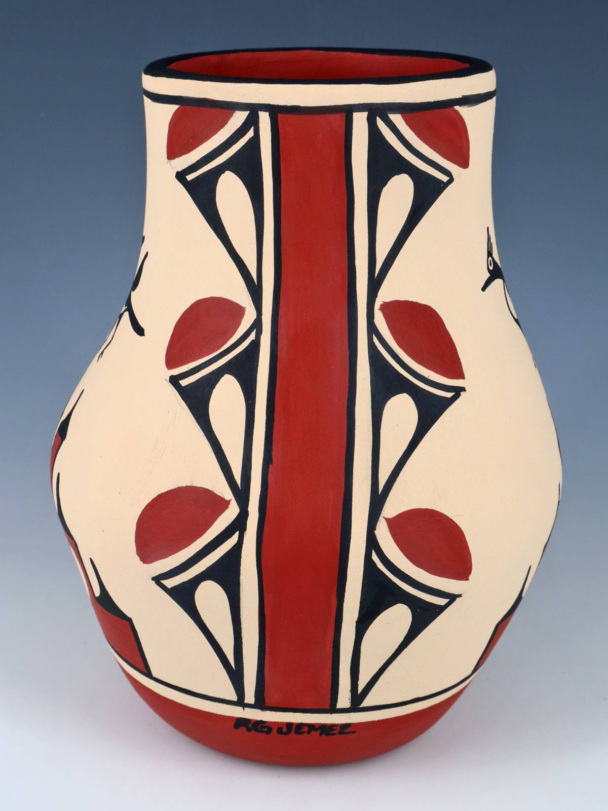 Jemez Pueblo Hand Coiled Pottery Vase