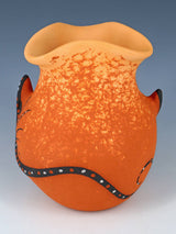 Zuni Pueblo Hand Coiled Lizard Pottery Vase