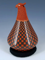 Mata Ortiz Hand Coiled Red Bird Figurine Pottery