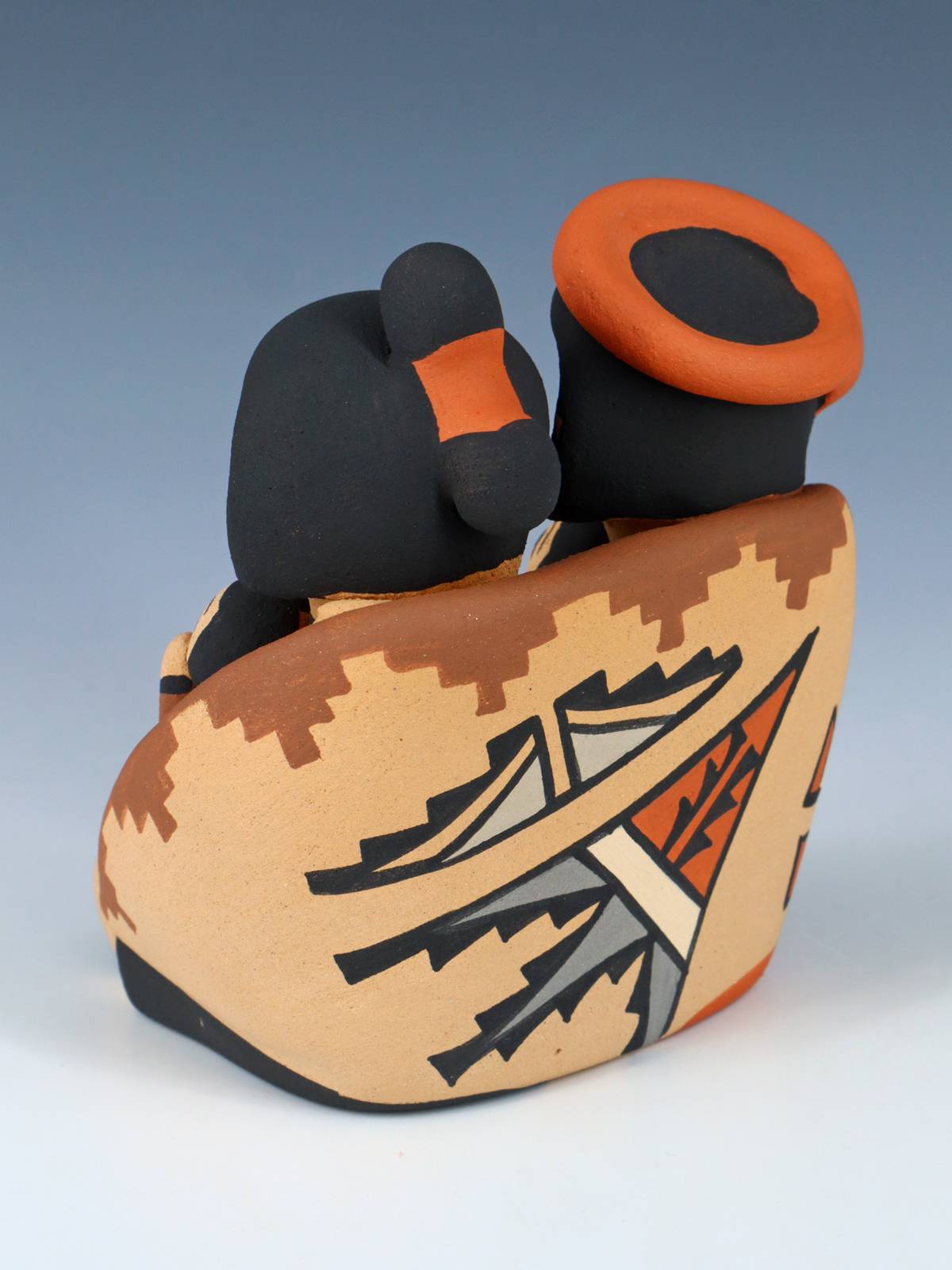 Jemez Pueblo Pottery Storyteller Family Figurine