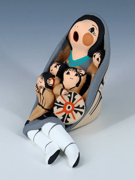 Jemez Pueblo Pottery Four Baby Storyteller Doll - PuebloDirect.com