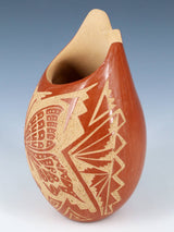 Jemez Pueblo Hand Coiled Etched Pottery Vase