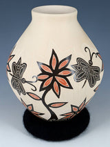 Mata Ortiz Hand Coiled Etched Butterfly Pottery