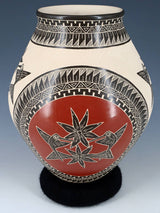 Mata Ortiz Hand Coiled Etched Hummingbird Pottery