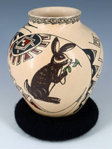 Mata Ortiz Hand Coiled Nature Pottery Vase