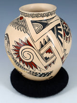 Mata Ortiz Hand Coiled Nature Pottery Vase