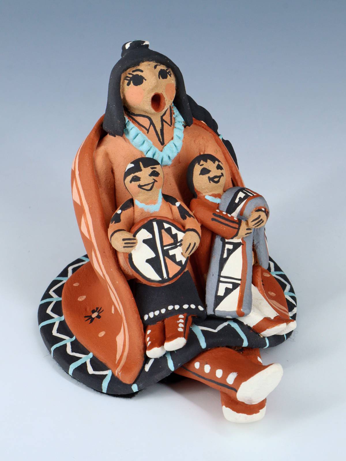 Jemez Pueblo Pottery Two Baby Storyteller Doll - PuebloDirect.com