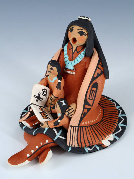 Jemez Pueblo Pottery Two Baby Storyteller Doll - PuebloDirect.com