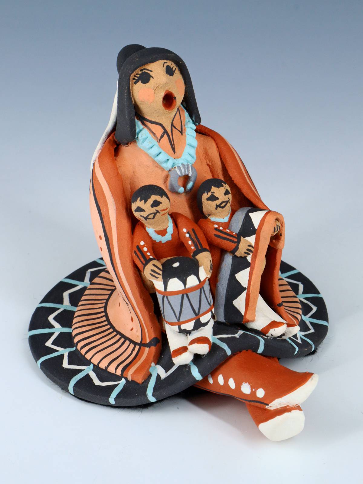 Jemez Pueblo Pottery Two Baby Storyteller Doll