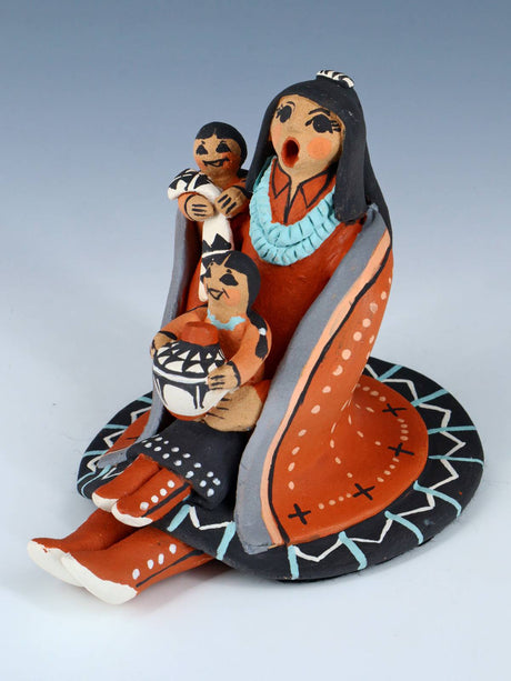 Jemez Pueblo Pottery Two Baby Storyteller Doll - PuebloDirect.com