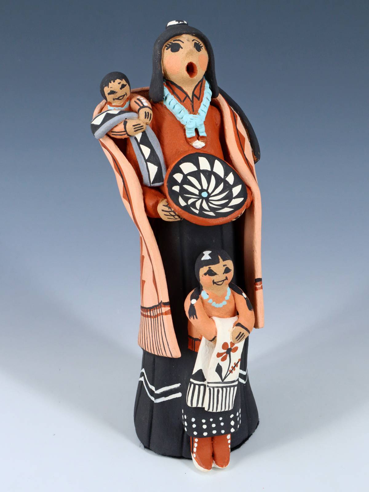 Jemez Pueblo Pottery Two Baby Storyteller Doll