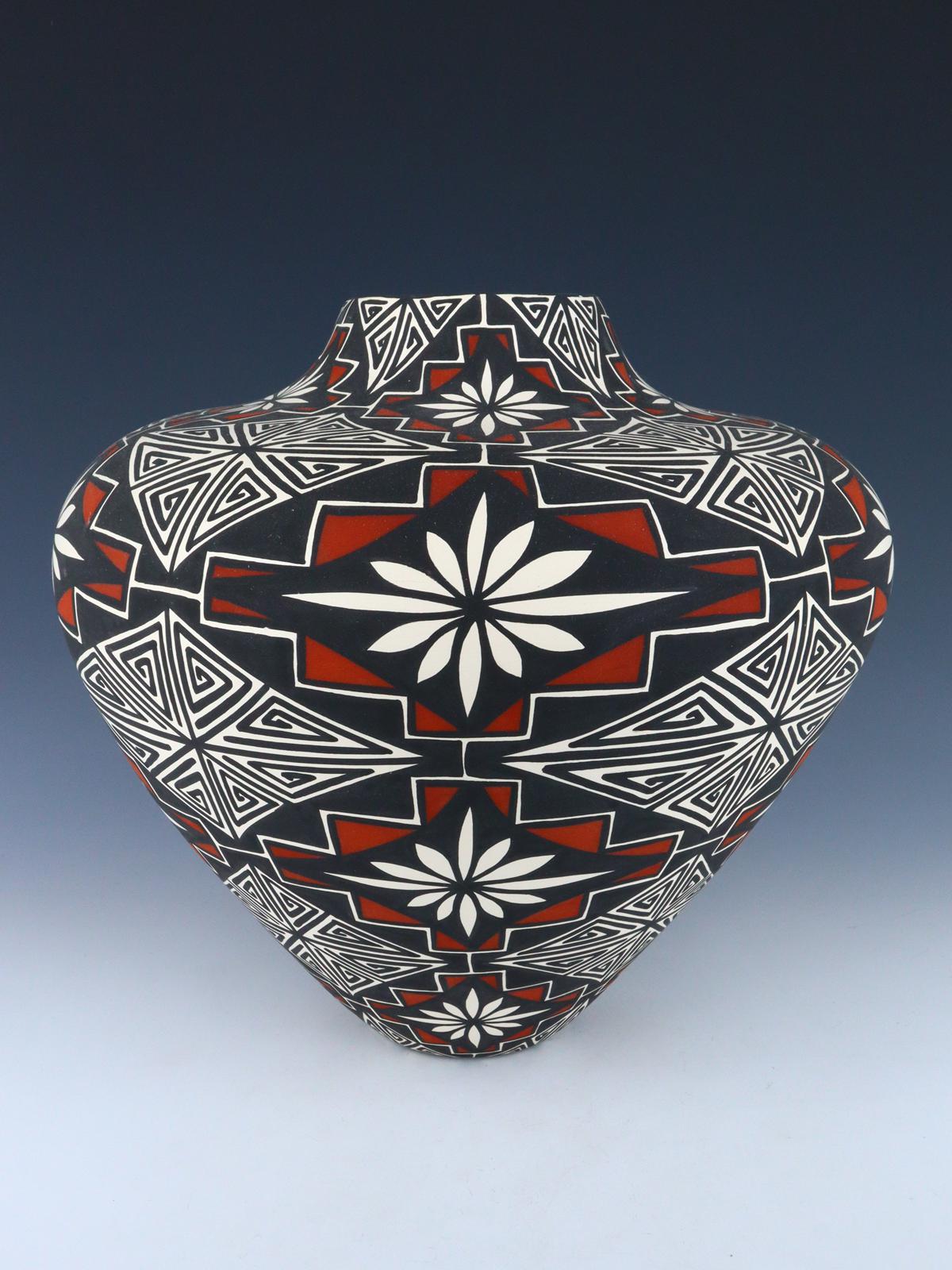 Large Acoma Pueblo Hand Painted Pottery Vase - PuebloDirect.com