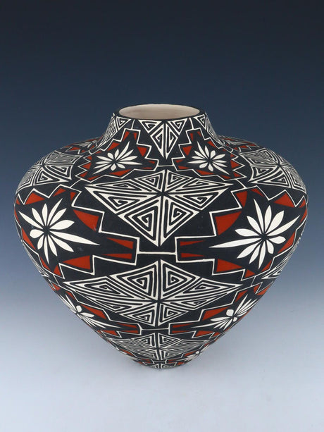 Large Acoma Pueblo Hand Painted Pottery Vase - PuebloDirect.com