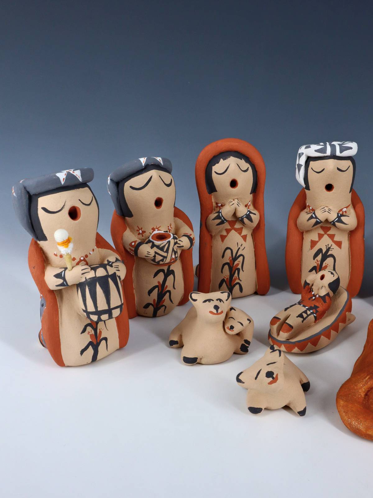Jemez Pueblo Pottery 11 Piece Nativity Storyteller Set - PuebloDirect.com