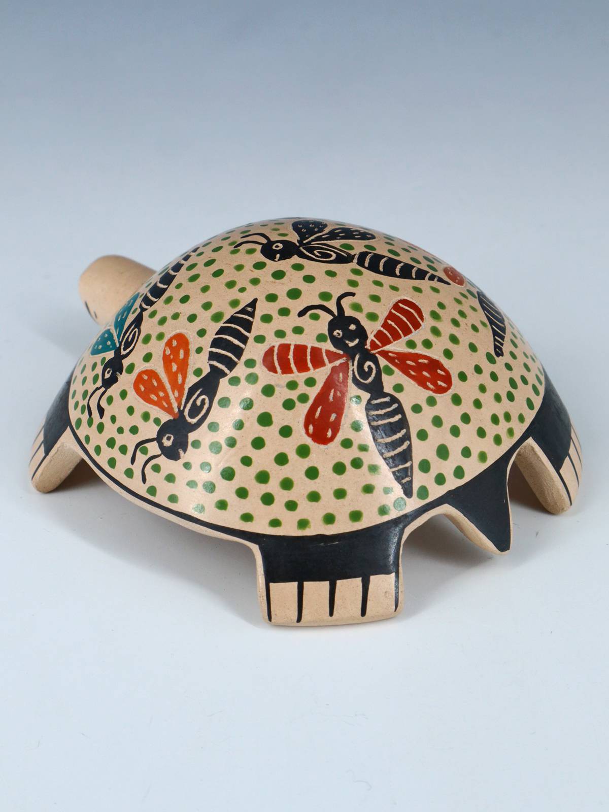 Small Mata Ortiz Hand Coiled Pottery Turtle Figurine - PuebloDirect.com