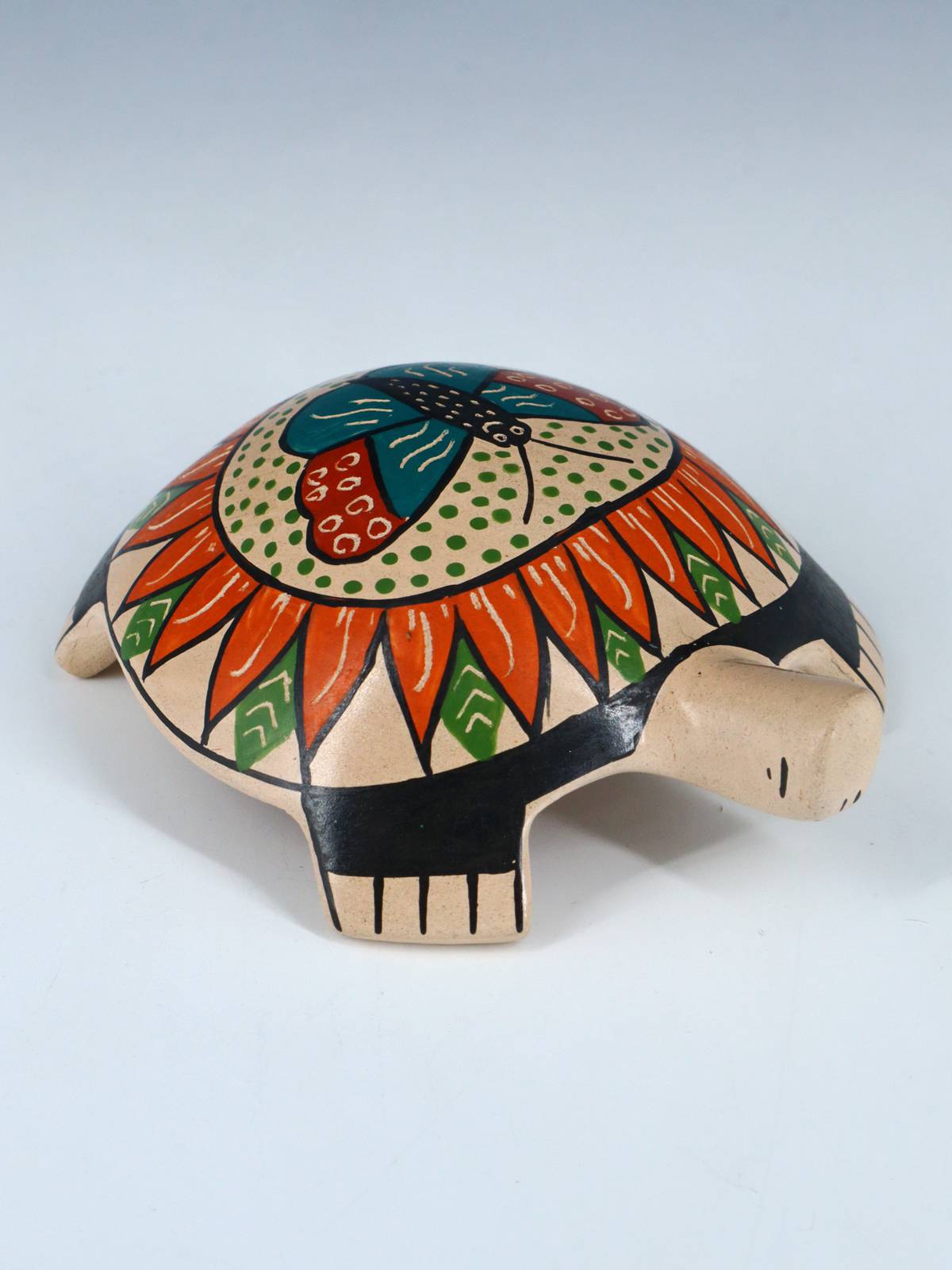 Small Mata Ortiz Hand Coiled Pottery Turtle Figurine - PuebloDirect.com